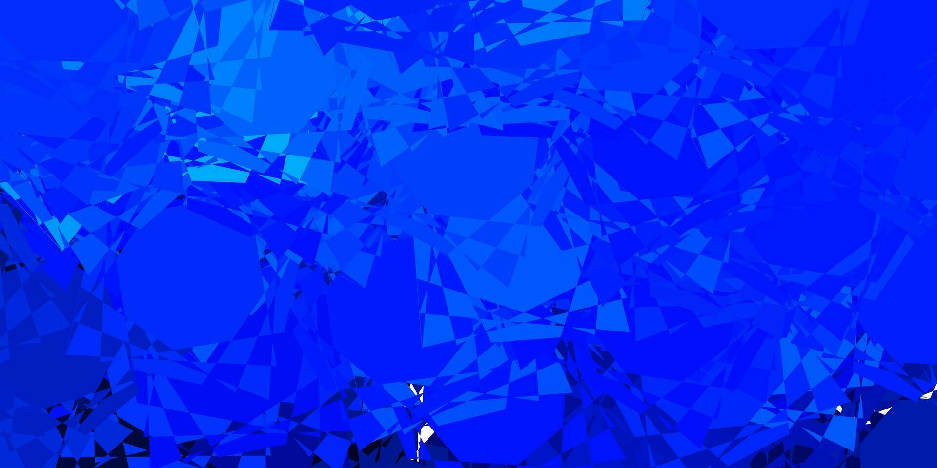 Dark BLUE vector background with triangles.