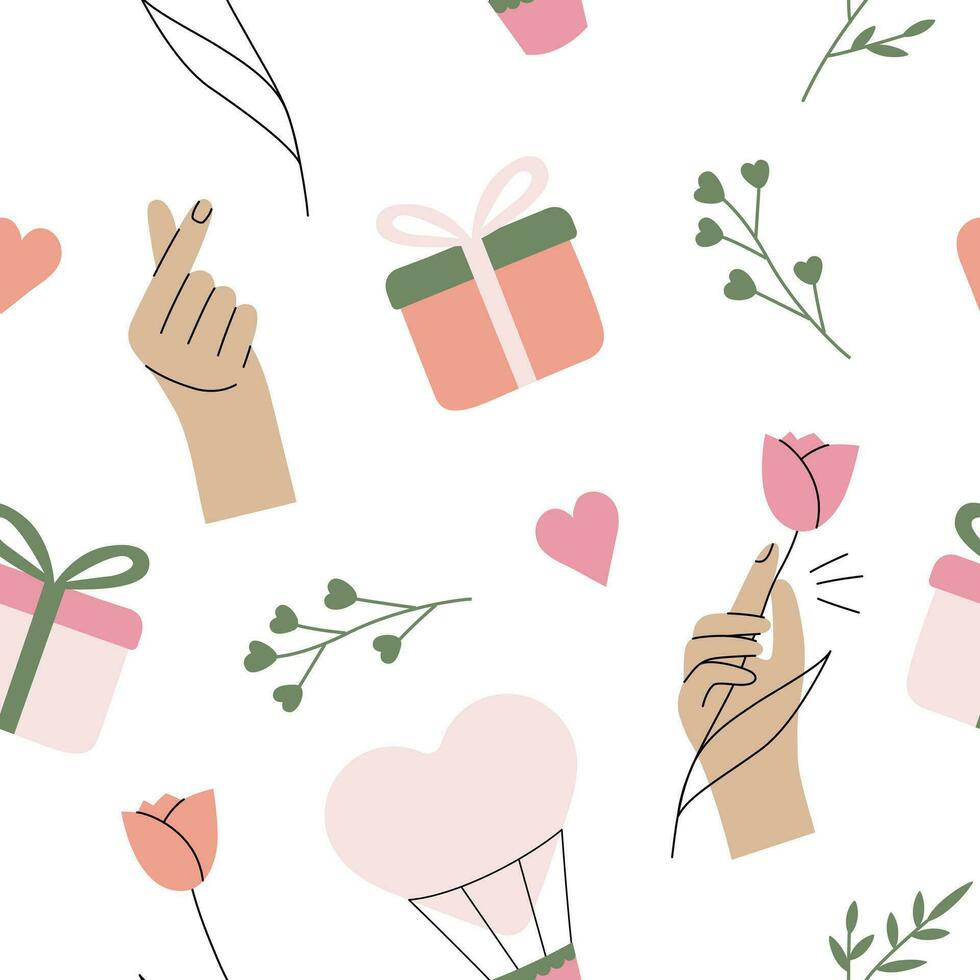 Romantic seamless pattern. Vector background is perfect for gift wrapping