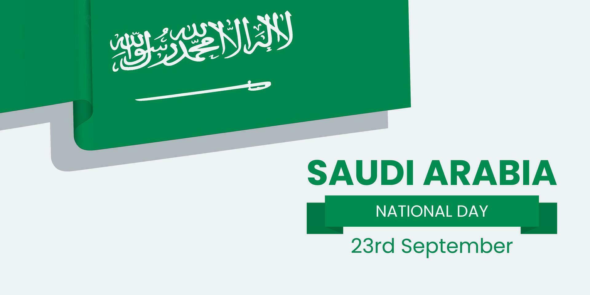 Saudi Arabia National Day Banner or Post Template with Flags. Happy Independence Day Saudi Arabia 23rd September. vector