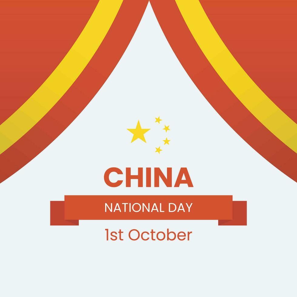 China Independence Day Banner or Post Template. Happy Independence Day China 1st October. National Day of the People of the Republic of China for 2023. vector