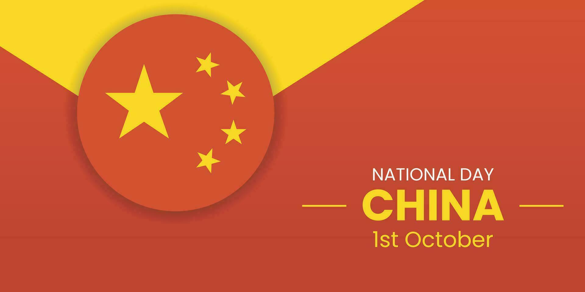 China Independence Day Banner or Post Template. Happy Independence Day China 1st October. National Day of the People of the Republic of China for 2023. vector