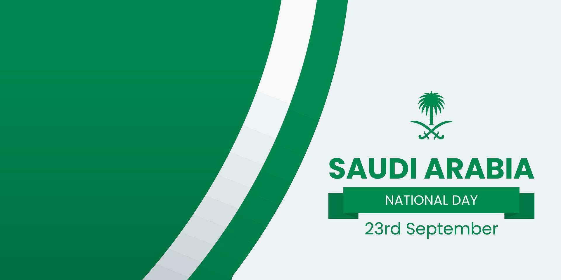 Saudi Arabia National Day Banner or Post Template with Flags. Happy Independence Day Saudi Arabia 23rd September. vector