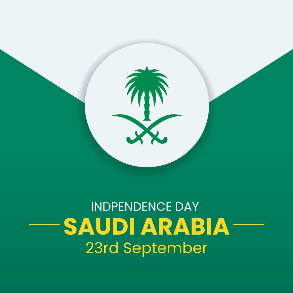 saudi arabia nacional día bandera o enviar modelo con banderas contento independencia día saudi arabia 23 septiembre. vector