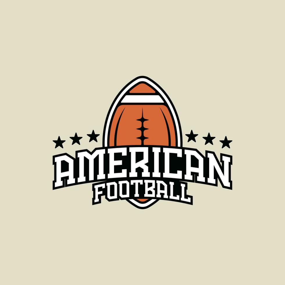 americano fútbol americano logo vector ilustración modelo icono gráfico diseño. deporte de pelota firmar o símbolo para club o liga concepto