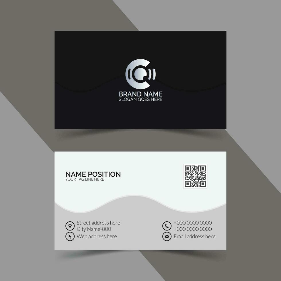 Modern business card layout. Visiting card for business and personal use. Vector illustration design.