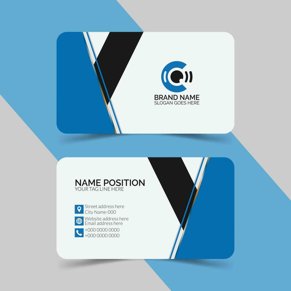Modern business card layout. Visiting card for business and personal use. Vector illustration design.