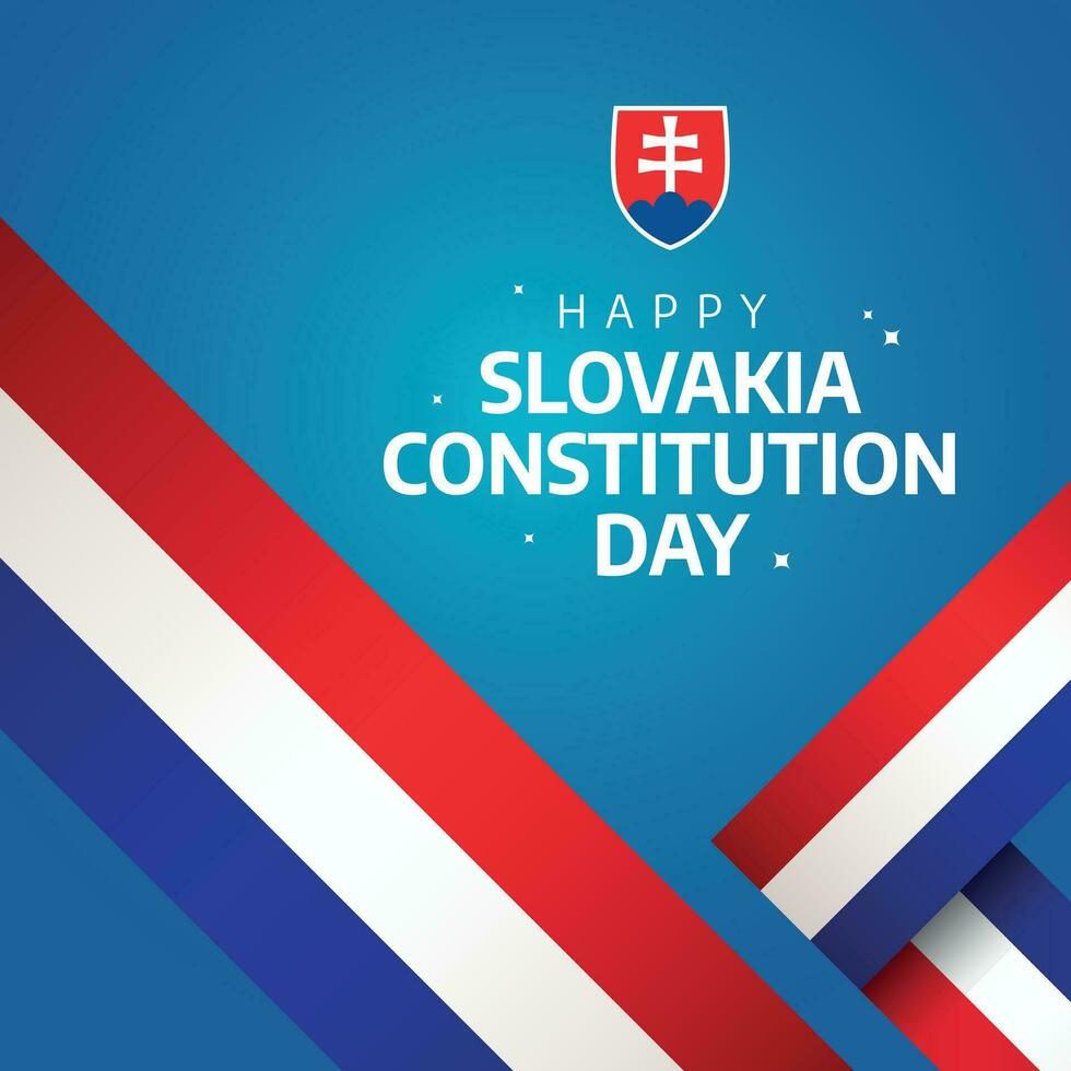 Slovakia constitution day design template good for celebration. Slovakia flag design. Slovakia independence day. Flat design. vector