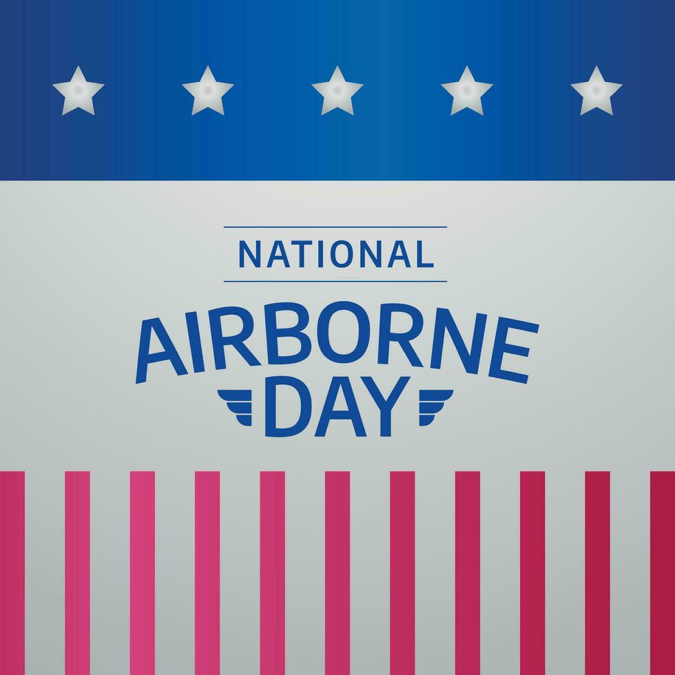 National airborne day design template good for greeting. national airborne day greeting template. flat airborne design. flat design. vector