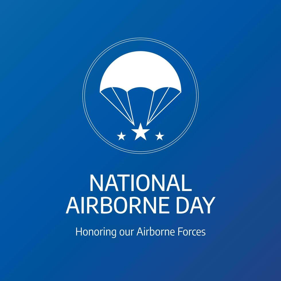 National airborne day design template good for greeting. national airborne day greeting template. flat airborne design. flat design. vector