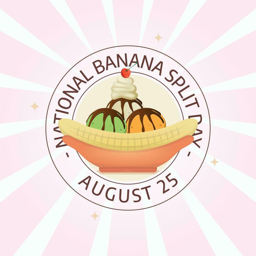 national banana split day design template good for celebration. banana split illustration design. vector illustration. flat design. eps 10.