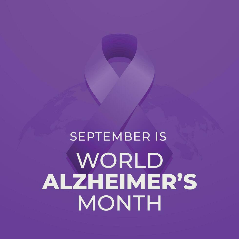 World alzheimer's month design template good for celebration. purple ribbon design illustration. ribbon vector. flat design. eps 10. vector