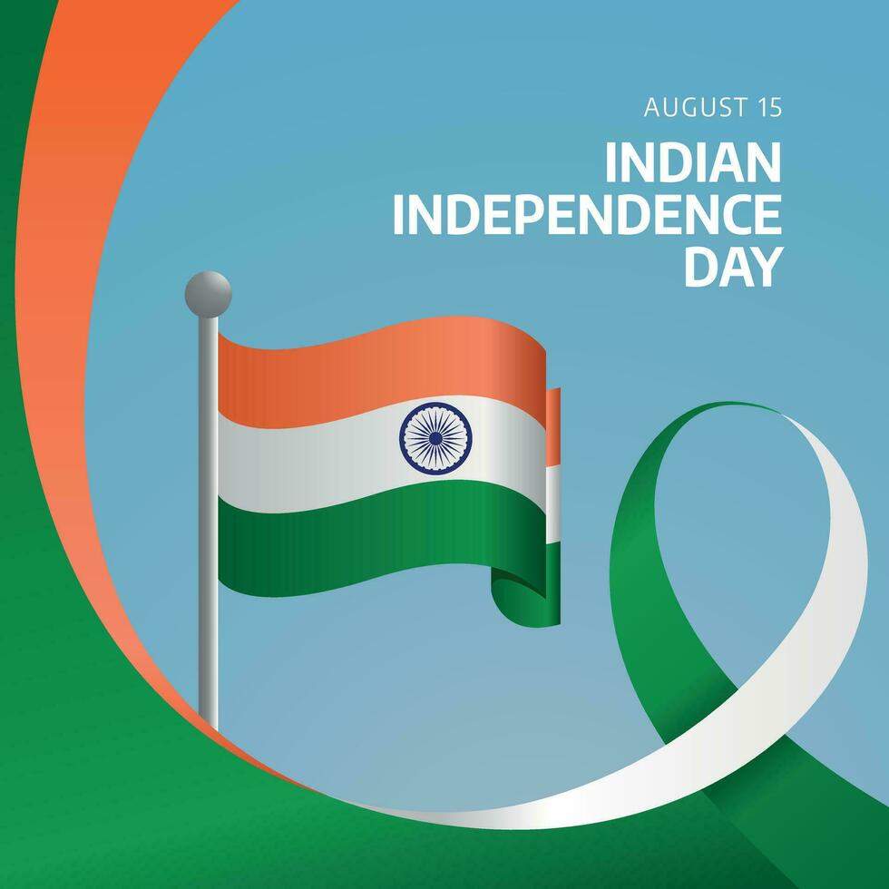 Indian independence day design template good for celebration. Indian flag illustration. Flag design. Flat design template. vector