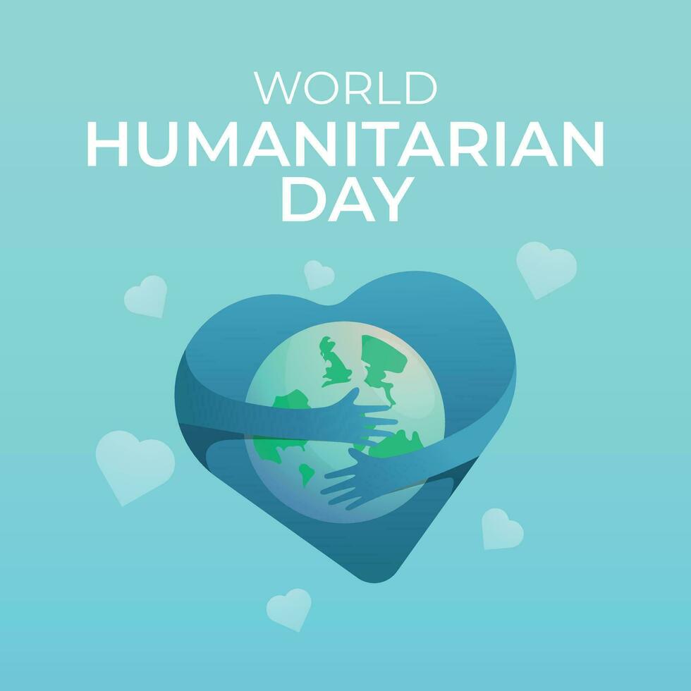 World humanitarian day design template suitable for greeting. hand vector illustration. heart vector design. flat heart design. eps 10.