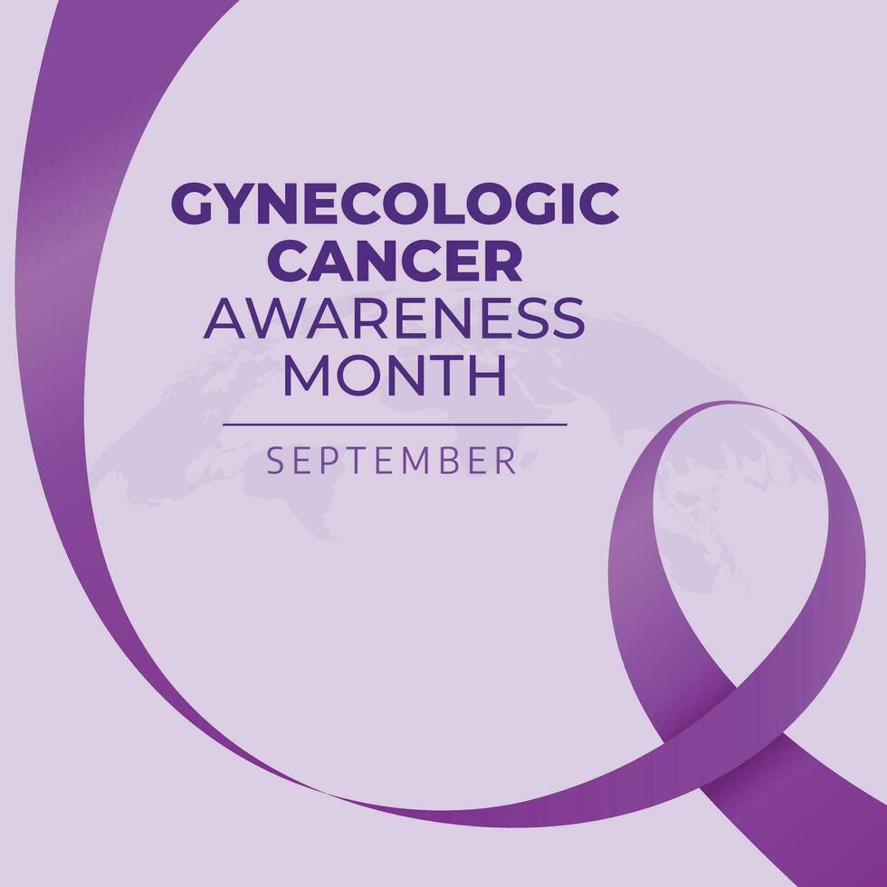 Gynecologic cancer awareness month design template good for celebration. purple ribbon design. flat ribbon illustration. flat design. eps 10. vector