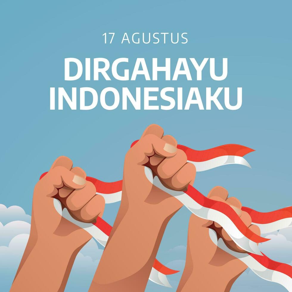 Indonesia independence day design template good for celebration greeting. indonesia flag vector design. red and white flag of indonesia. flat design. eps 10.