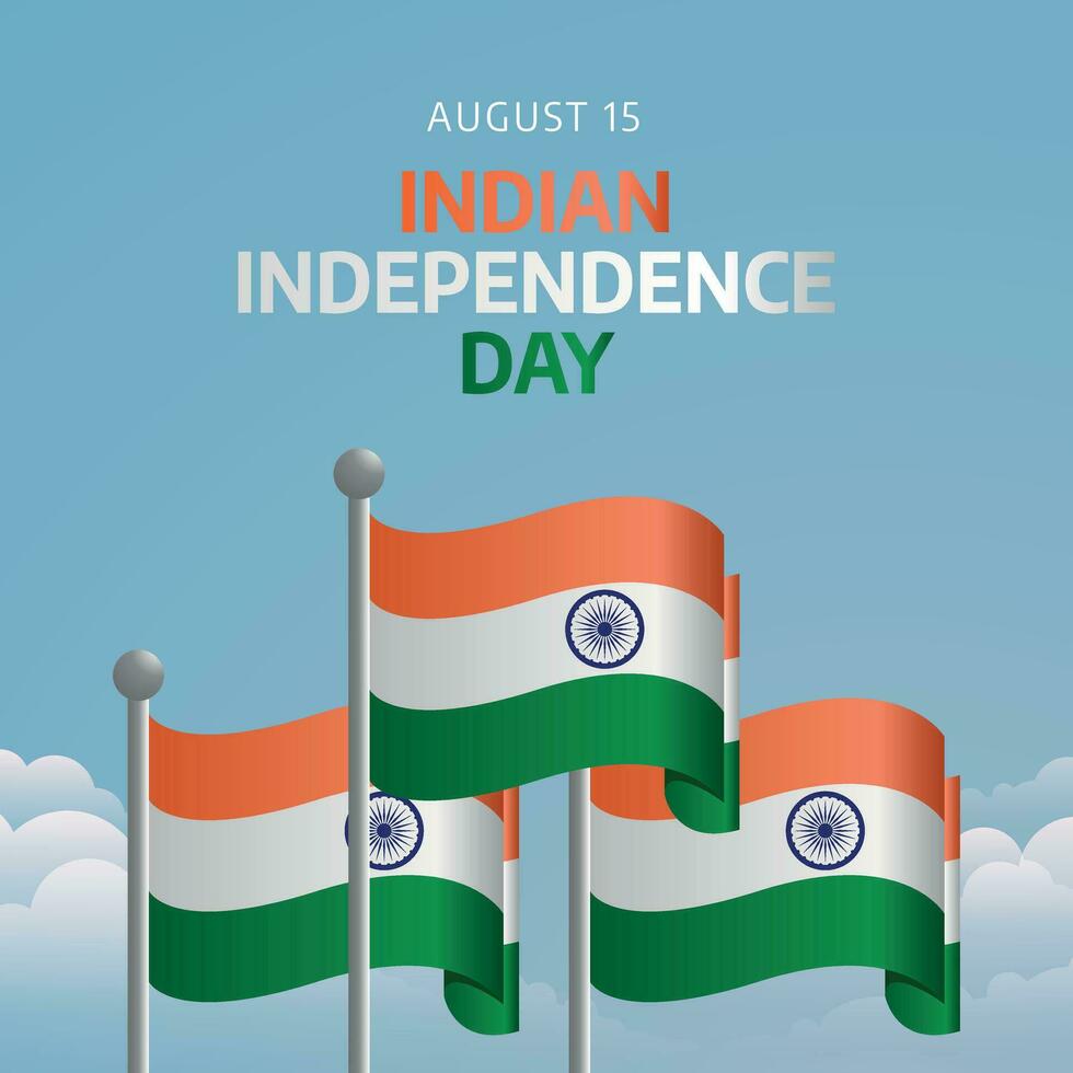 Indian independence day design template good for celebration. Indian flag illustration. Flag design. Flat design template. vector