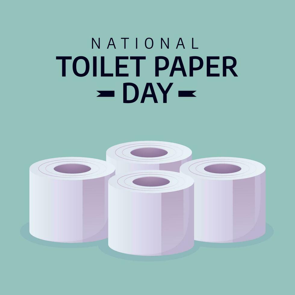 National toilet paper day design template good for celebration. toilet paper design illustration. flat design. eps 10. vector
