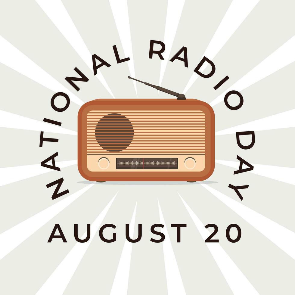 National radio day design template good for celebration. radio vector design. radio illustration. flat radio design. eps 10.