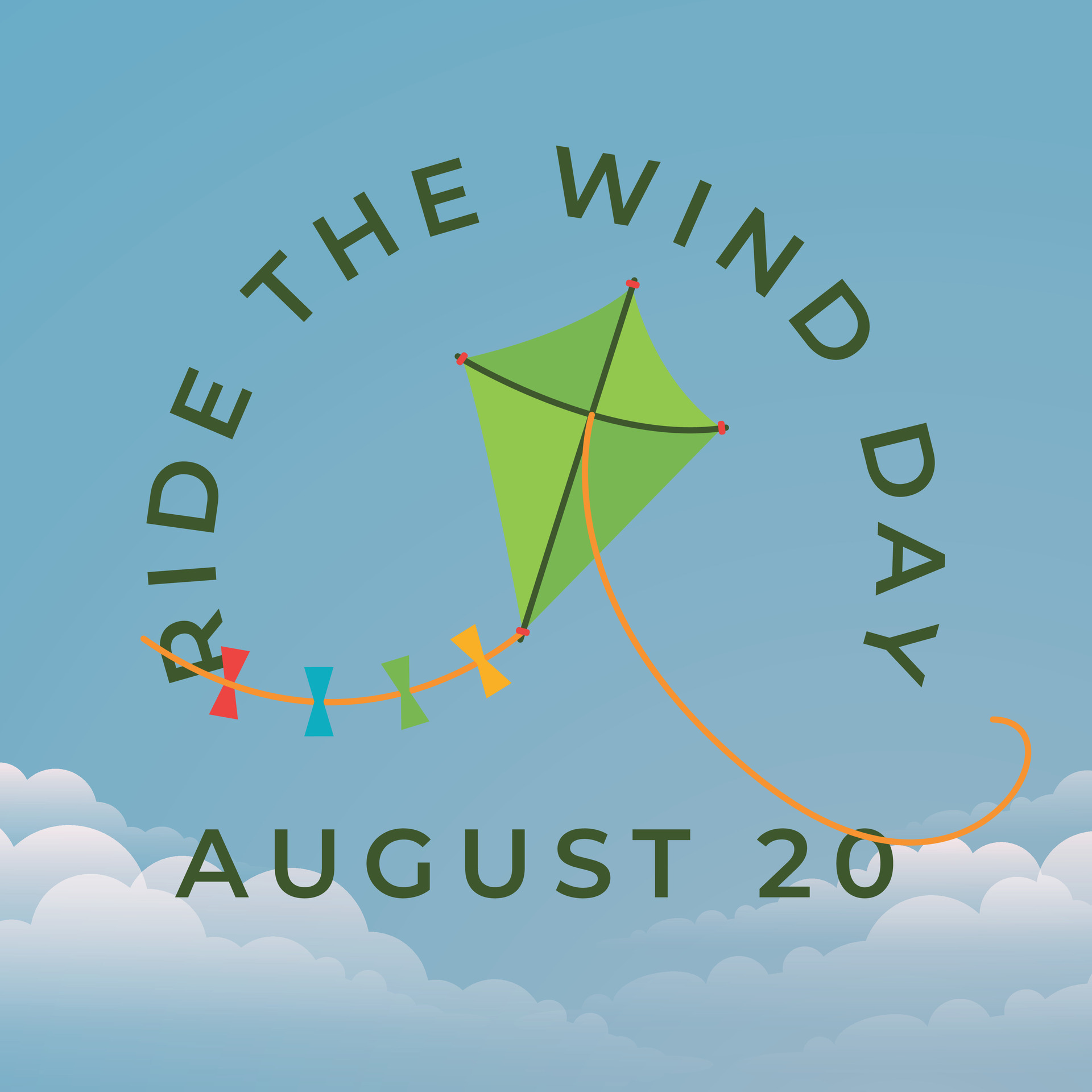 National ride the wind day design tempate good for celebration. kite