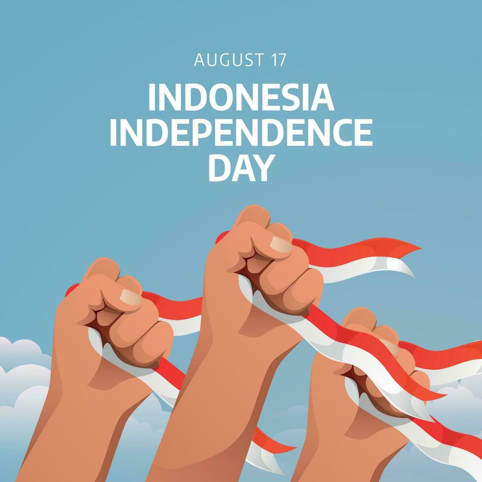 Indonesia independence day design template good for celebration greeting. indonesia flag vector design. red and white flag of indonesia. flat design. eps 10.