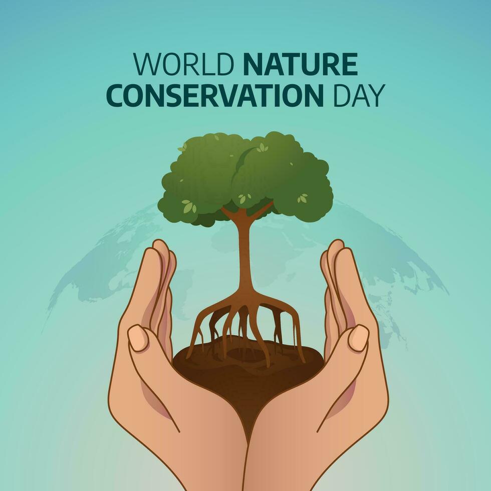 World nature conservation day design template good for greeting. vector