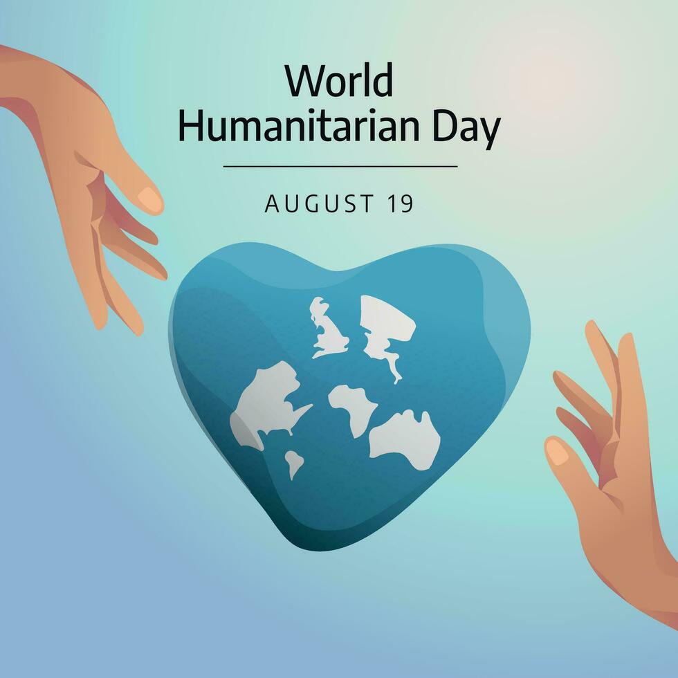 World humanitarian day design template suitable for greeting. hand vector illustration. heart vector design. flat heart design. eps 10.