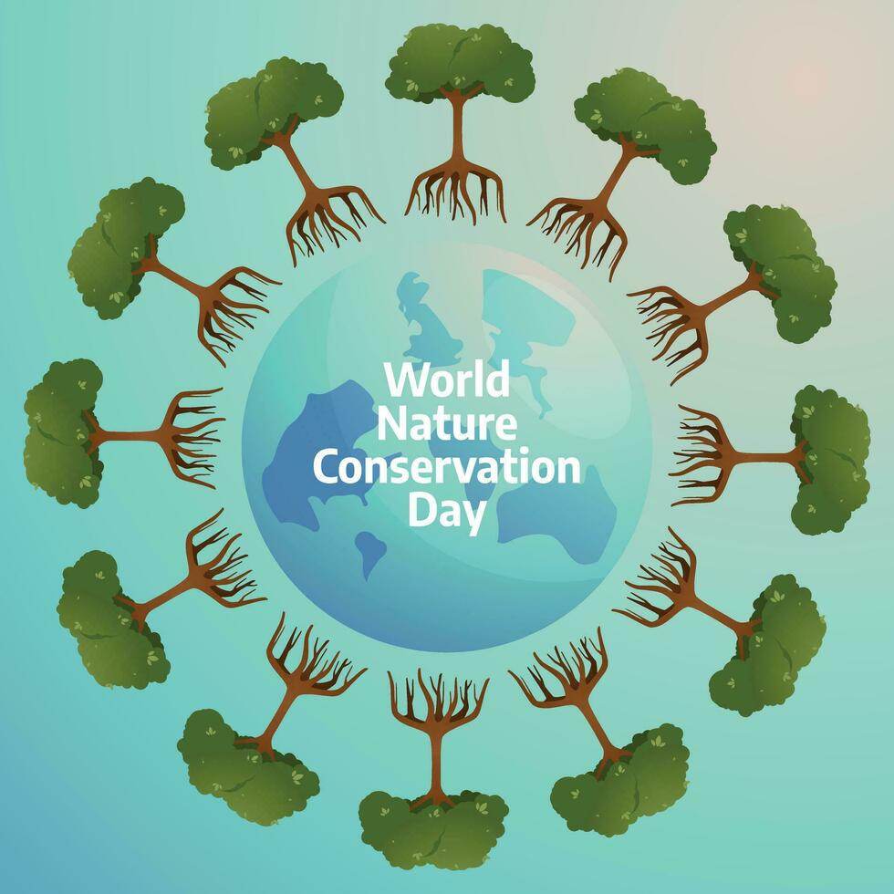 mundo naturaleza conservación día diseño modelo bueno para saludo. vector