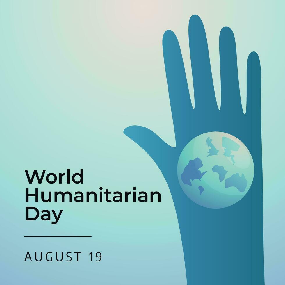 World humanitarian day design template suitable for greeting. hand vector illustration. heart vector design. flat heart design. eps 10.