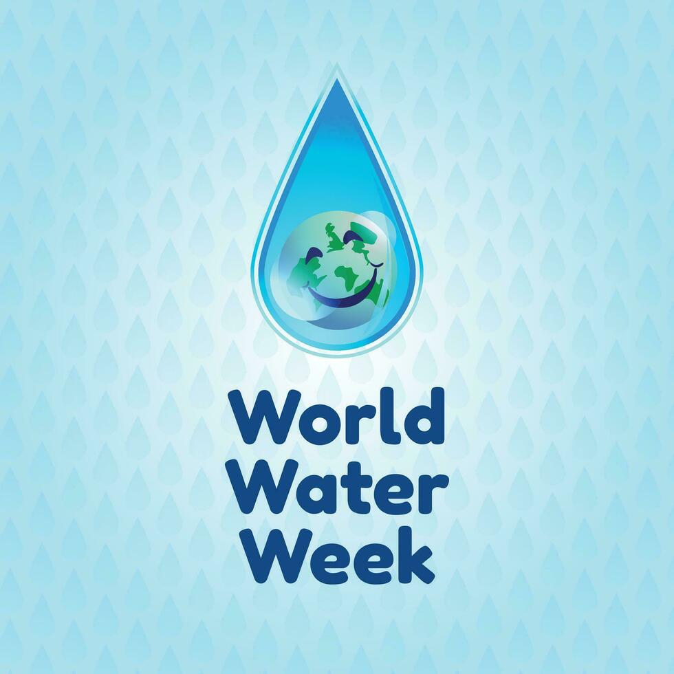 World water week design template good for celebration. Water design illustration. Globe water design. flat design. eps 10. vector