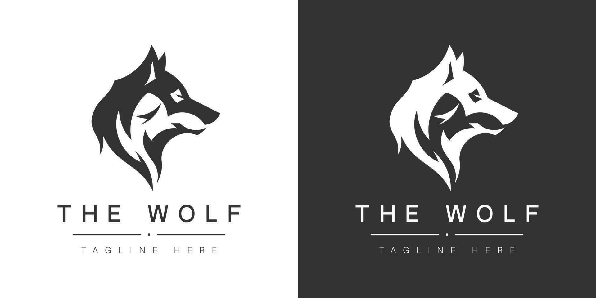 mínimo lobo logo modelo sencillo lobo vector logo para empresa organización negocio lobo logo editable modelo. Pro vector logo.