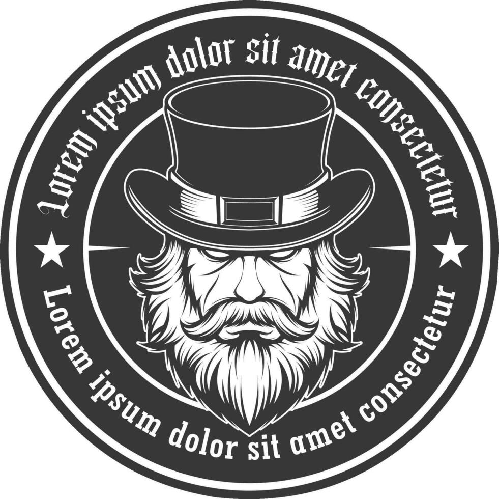 Beard man logo vector