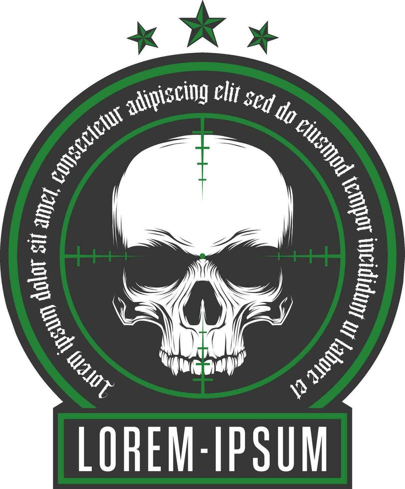 Skull face emblem logo vector illustration