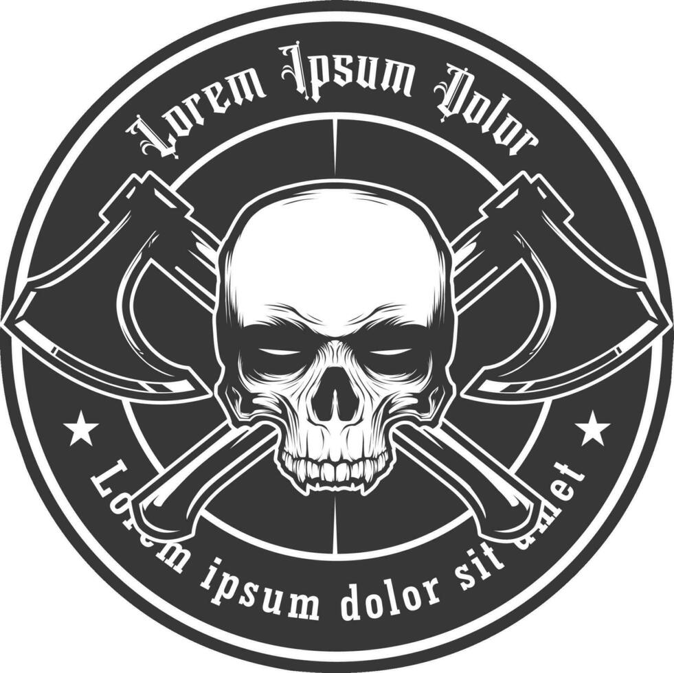 Skull logo axe vector logo