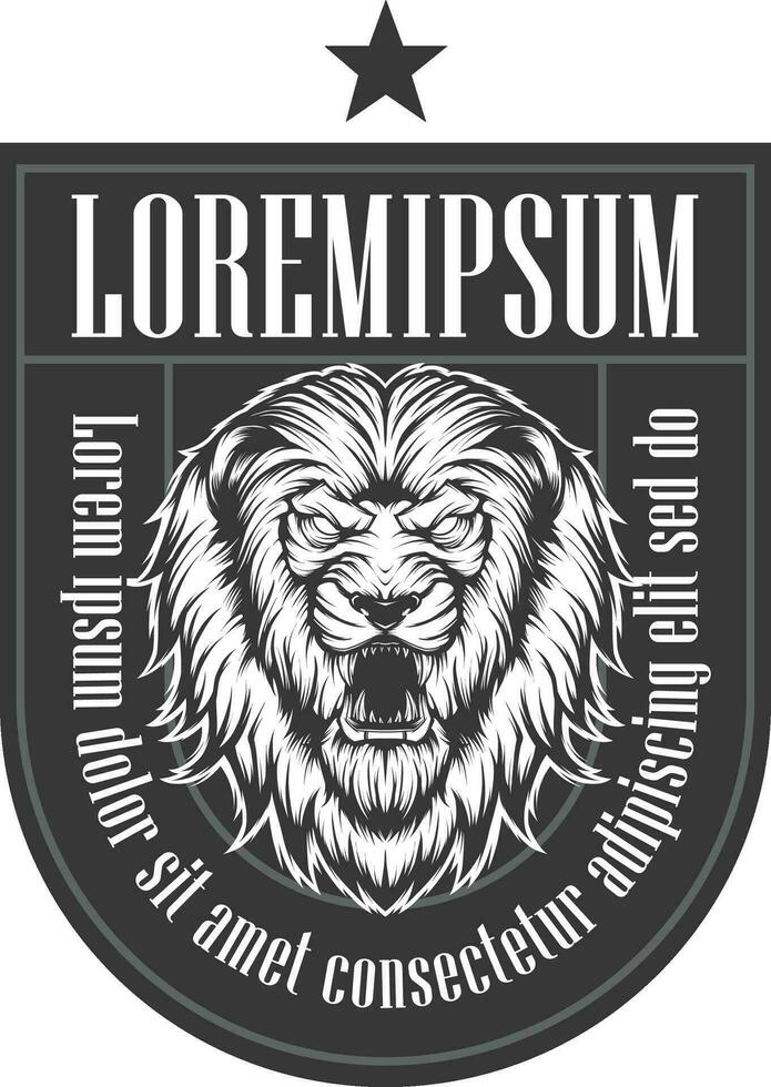 Lion vintage logo vector illustration