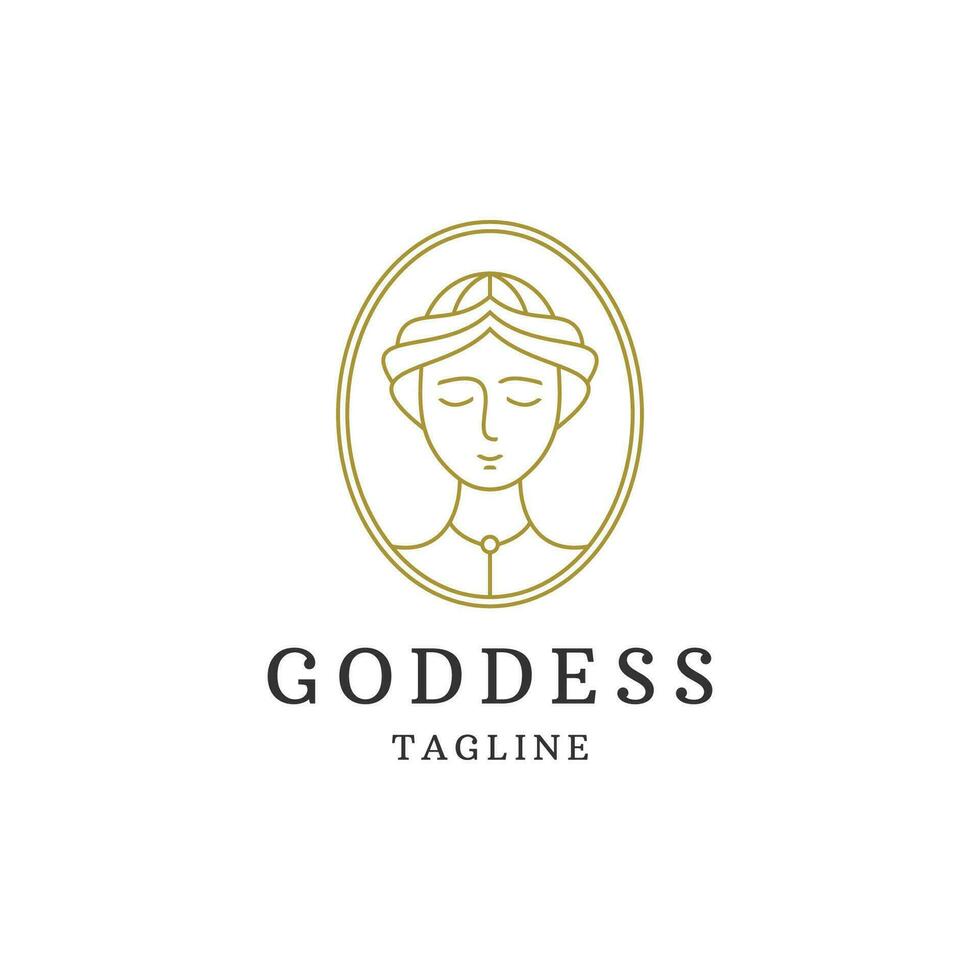 Goddess woman logo icon design template vector