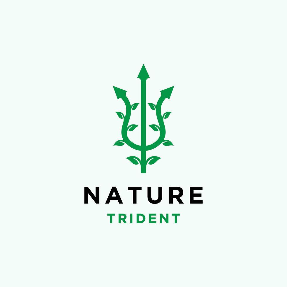 Organic trident logo icon design template flat vector