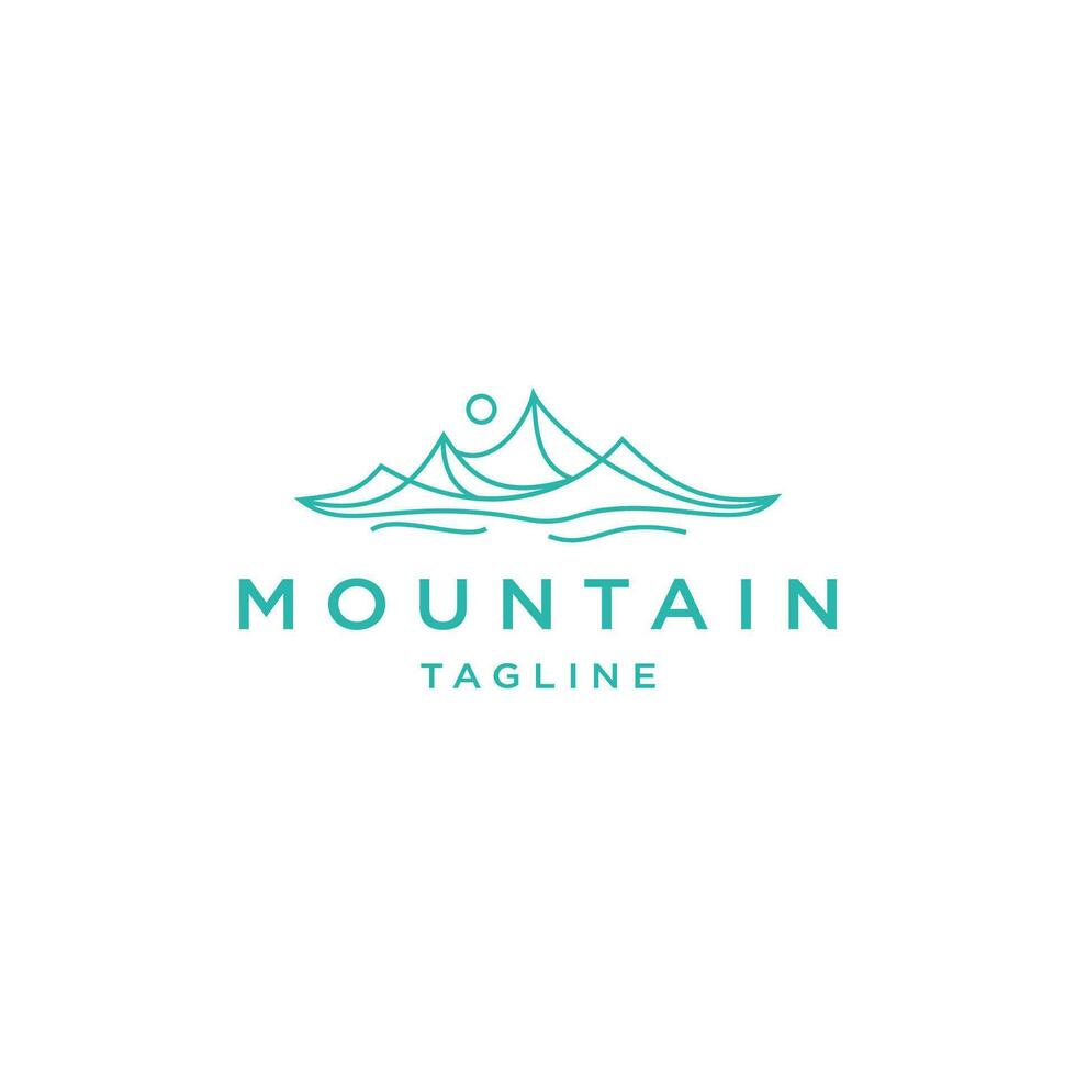 Mountain logo design template flat vector