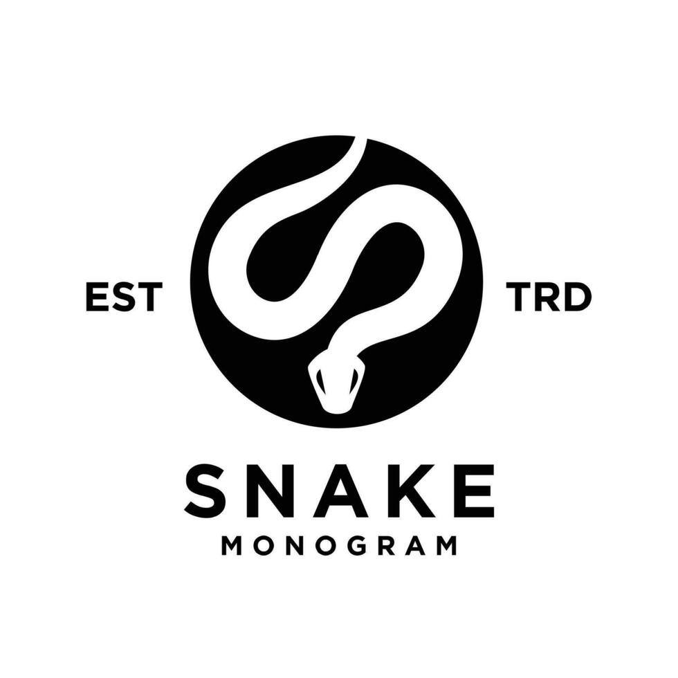 s serpiente inicial letra logo icono diseño vector