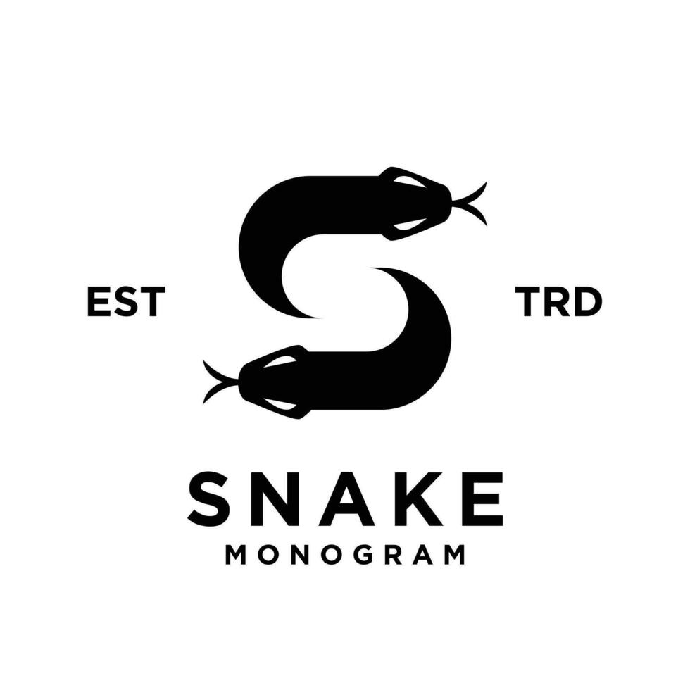 s serpiente inicial letra logo icono diseño vector