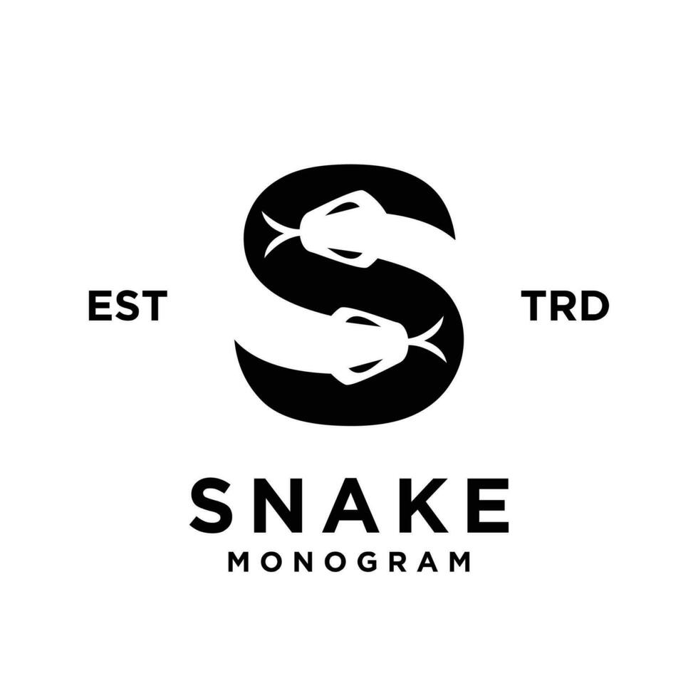 s serpiente inicial letra logo icono diseño vector