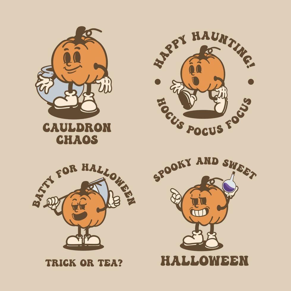 Víspera de Todos los Santos calabaza Clásico dibujos animados vector