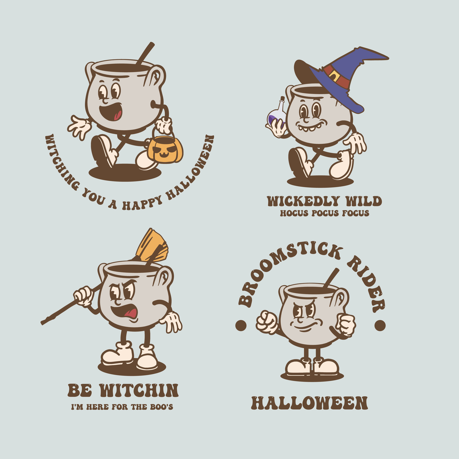 halloween cauldron vintage cartoon 26780181 Vector Art at Vecteezy