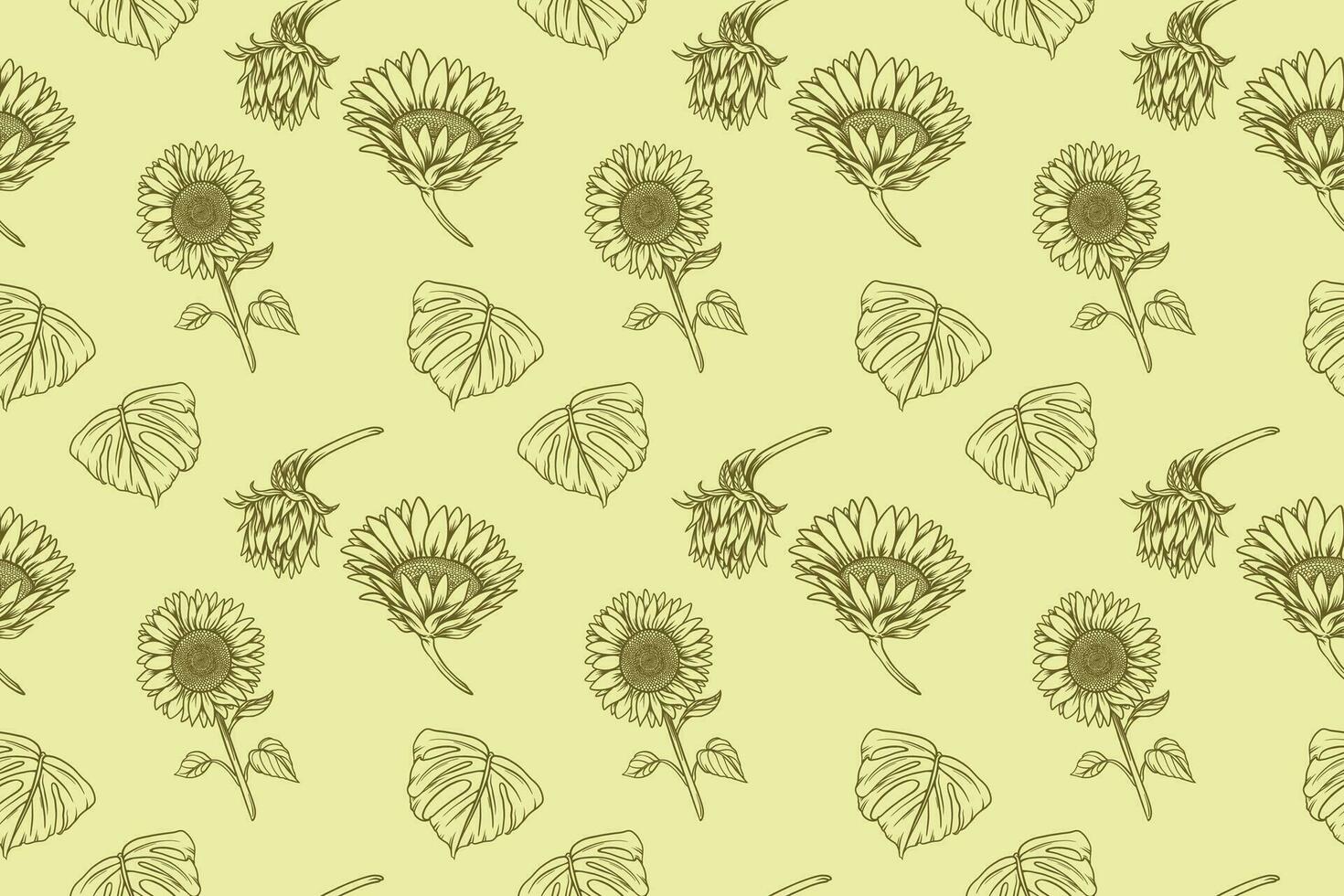 floral Pattern line art vector