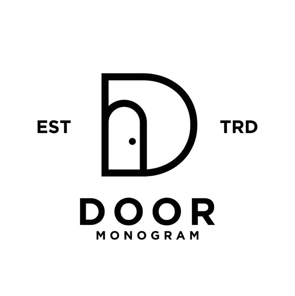 Door letter monogram logo icon design template illustration vector