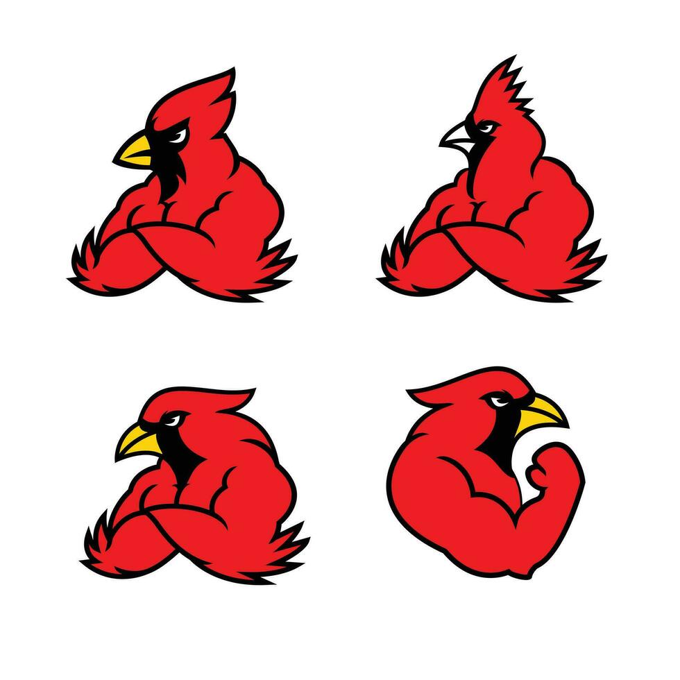 cardenal mascota logo icono diseño ilustración vector