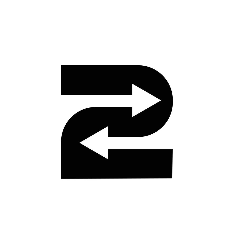 two 2 logo letter monogram minimal modern design vector