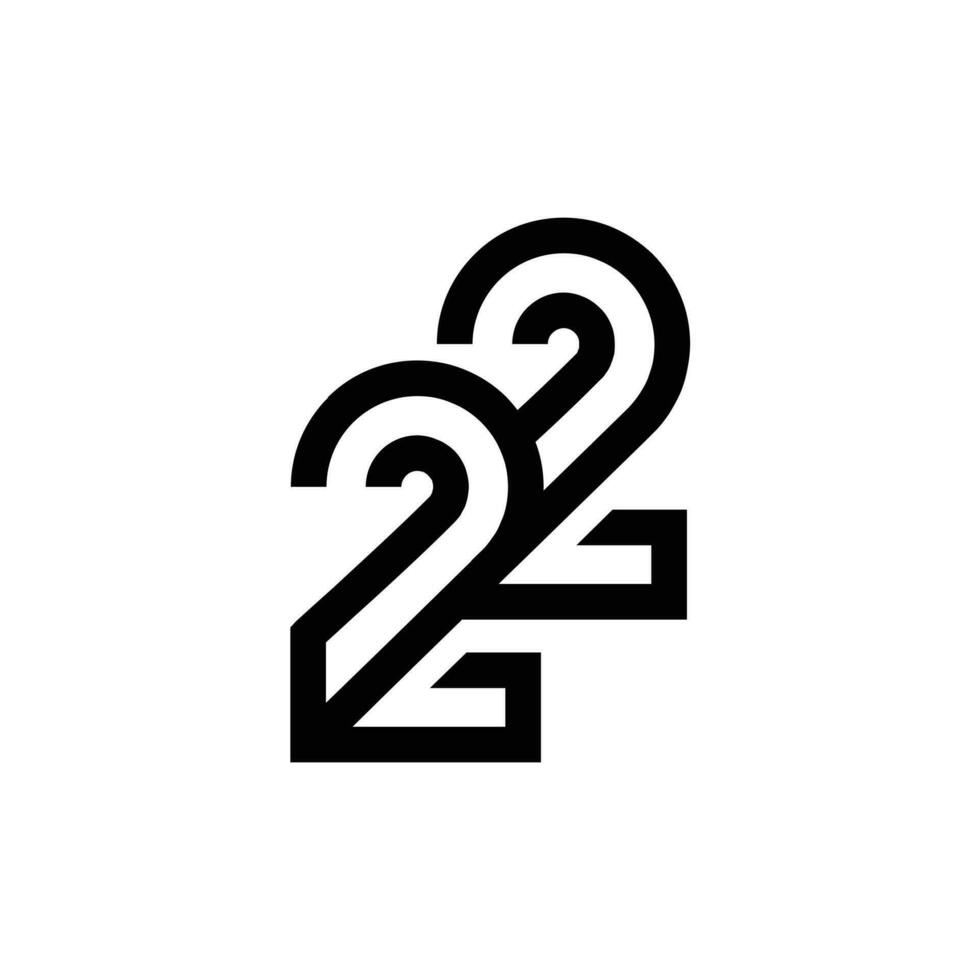 22 letra monograma logo icono diseño vector