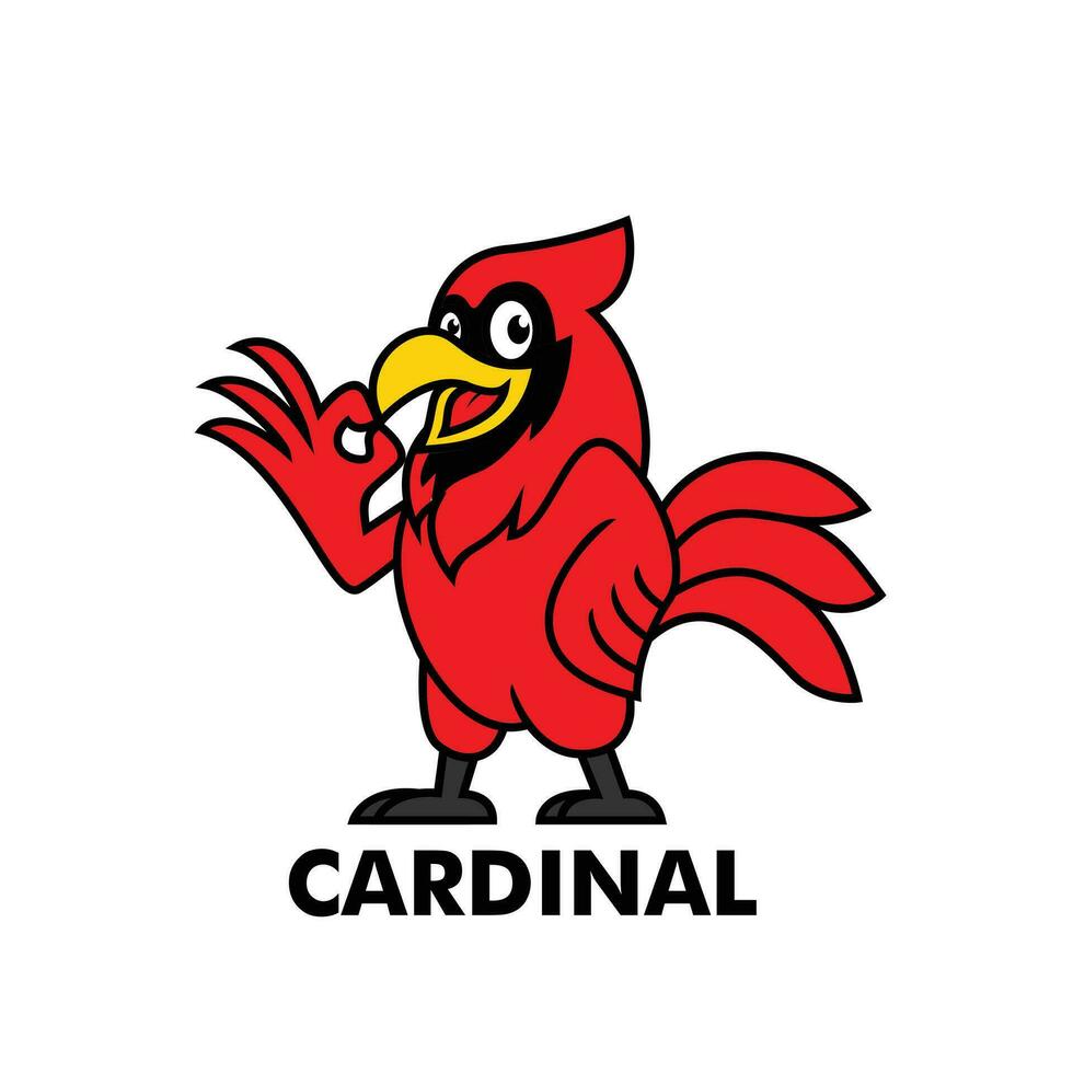 cardenal mascota logo icono diseño ilustración vector