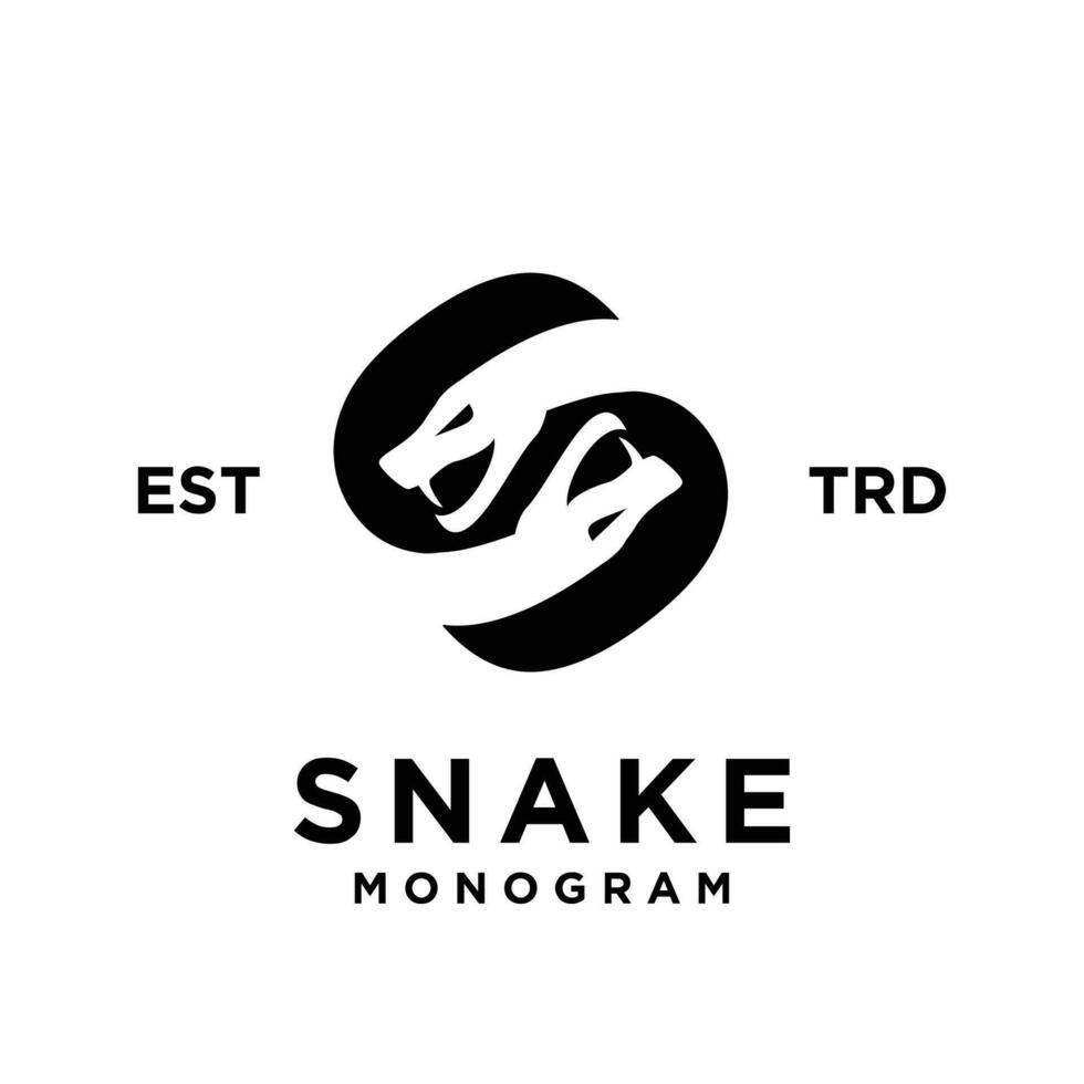 S Snake initial letter logo icon design vector