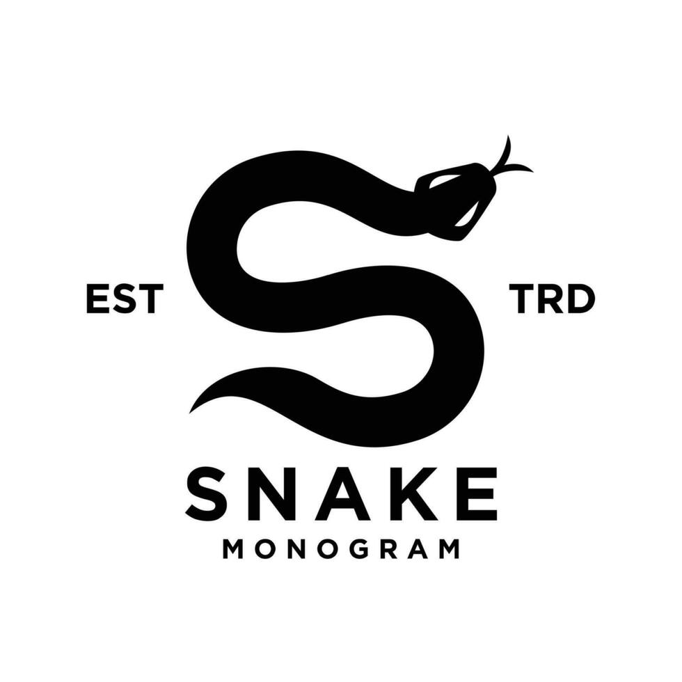 S Snake initial letter logo icon design vector